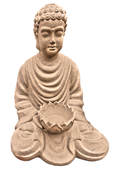 Meditating Buddha Statuewith Lotus PNG Image