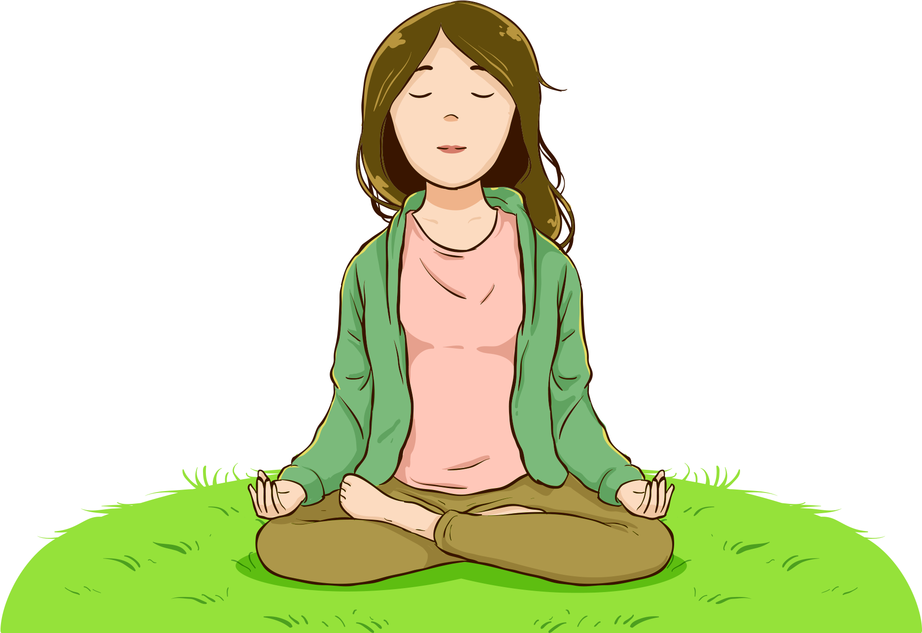 Meditating Woman Yoga Pose PNG Image