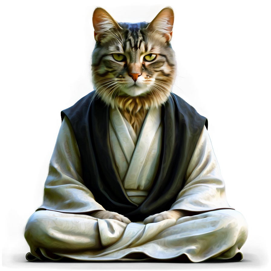 Meditating Zen Master Cat Vector Png 94 PNG Image