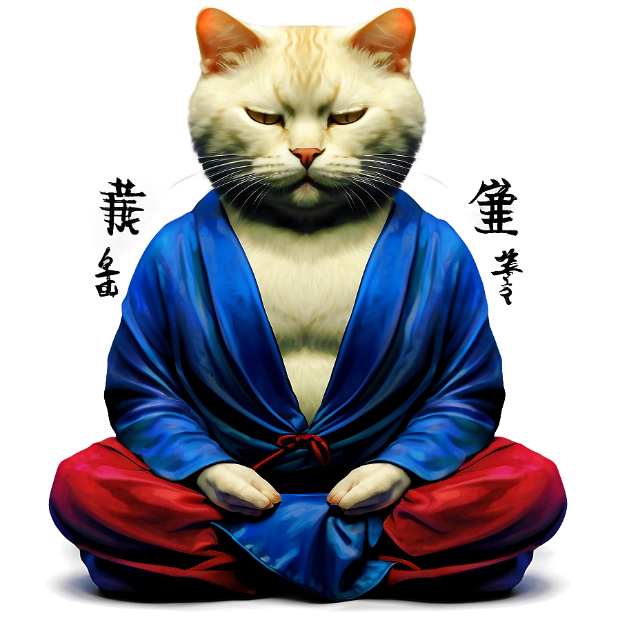 Meditating Zen Master Cat Vector Png Xwx PNG Image