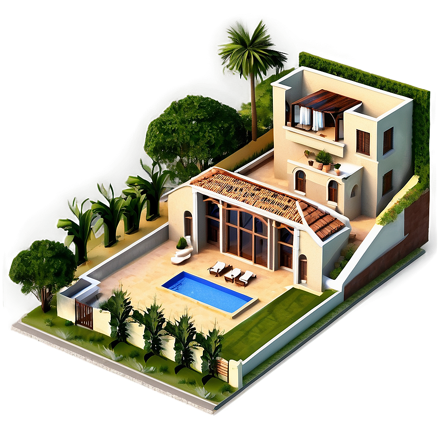 Mediterranean Villa Layout Png Hbc53 PNG Image