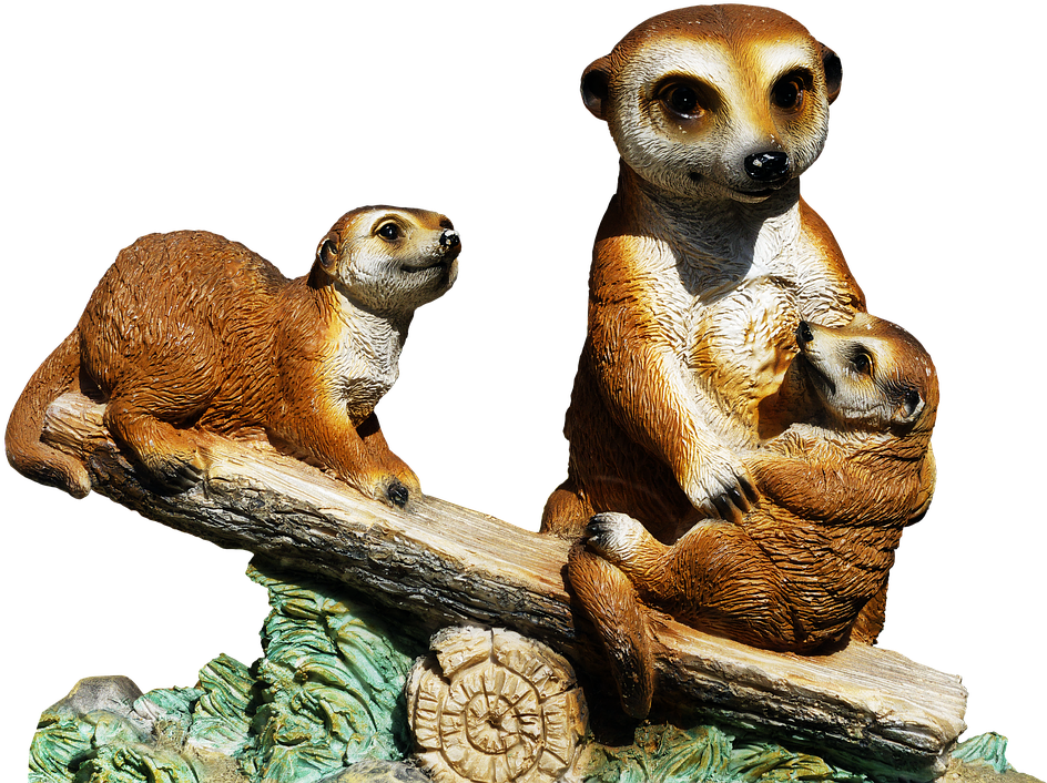 Meerkat Family Sculpture PNG Image