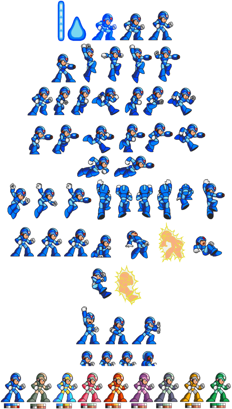 Mega Man_ Sprite_ Sheet_ Animation PNG Image