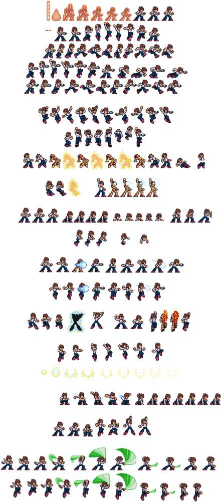 Mega Man Sprite Sheet Compilation PNG Image