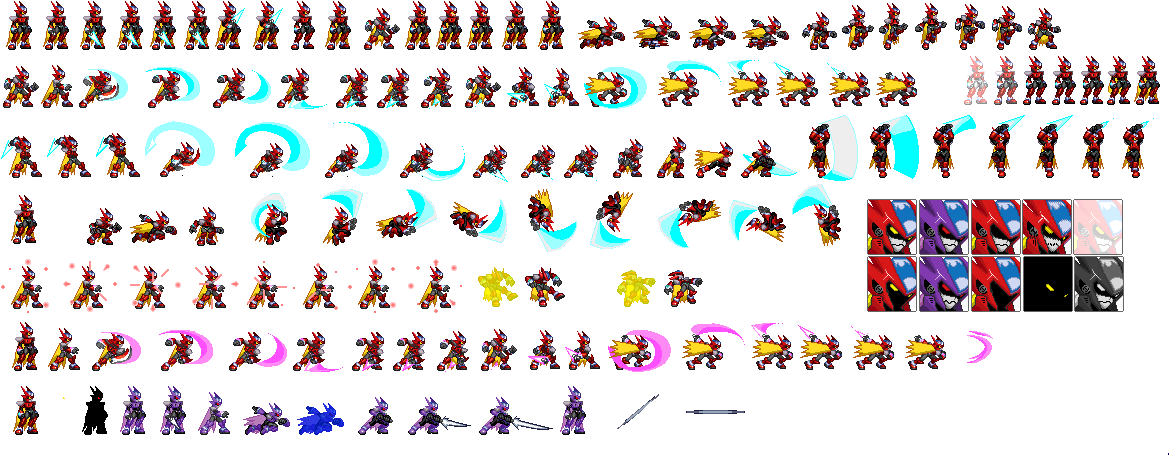 Mega Man_ Zero_ Sprite_ Sheet PNG Image