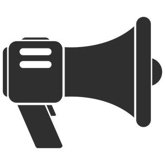 Megaphone Icon Blackand White PNG Image