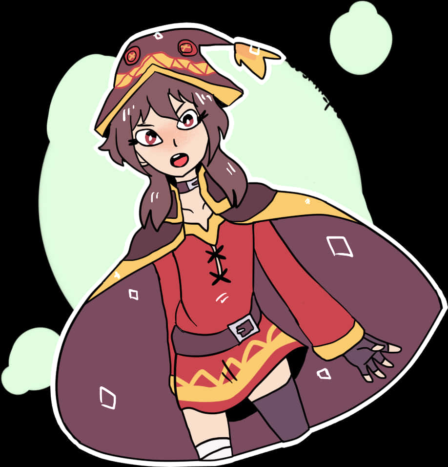 Megumin Anime Character Illustration PNG Image