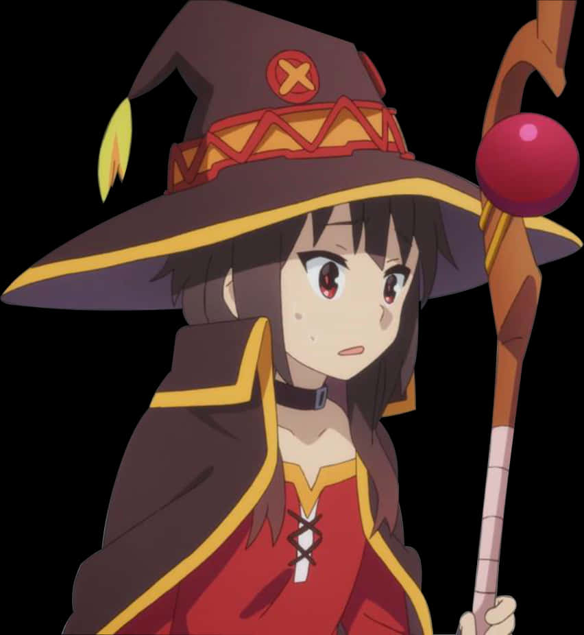 Megumin Anime Witch Character PNG Image