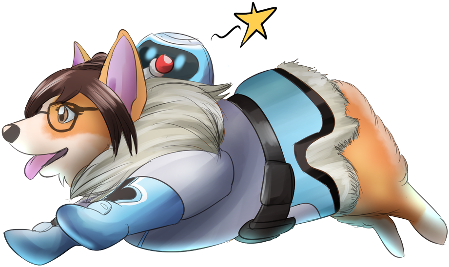 Mei Overwatch Inspired Shiba Inu Illustration PNG Image