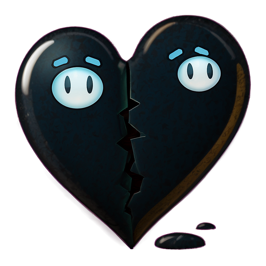 Melancholy Broken Heart Emoji Png 55 PNG Image