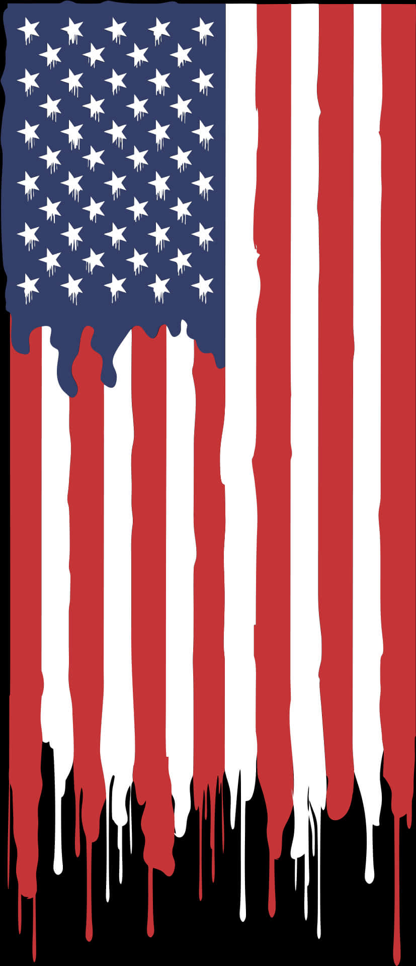 Melting American Flag Artwork PNG Image