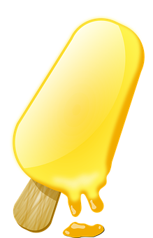 Melting Yellow Popsicle PNG Image