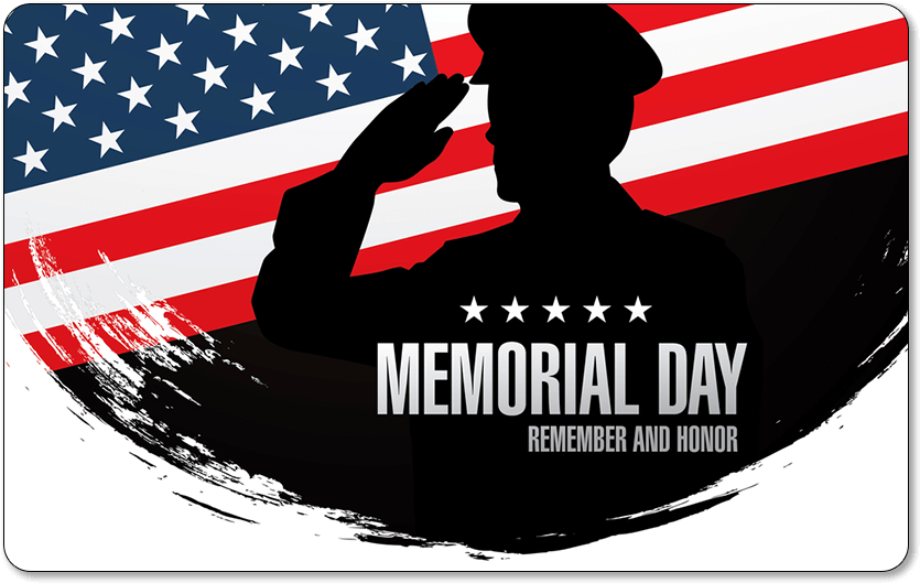 Memorial Day Salute American Flag PNG Image