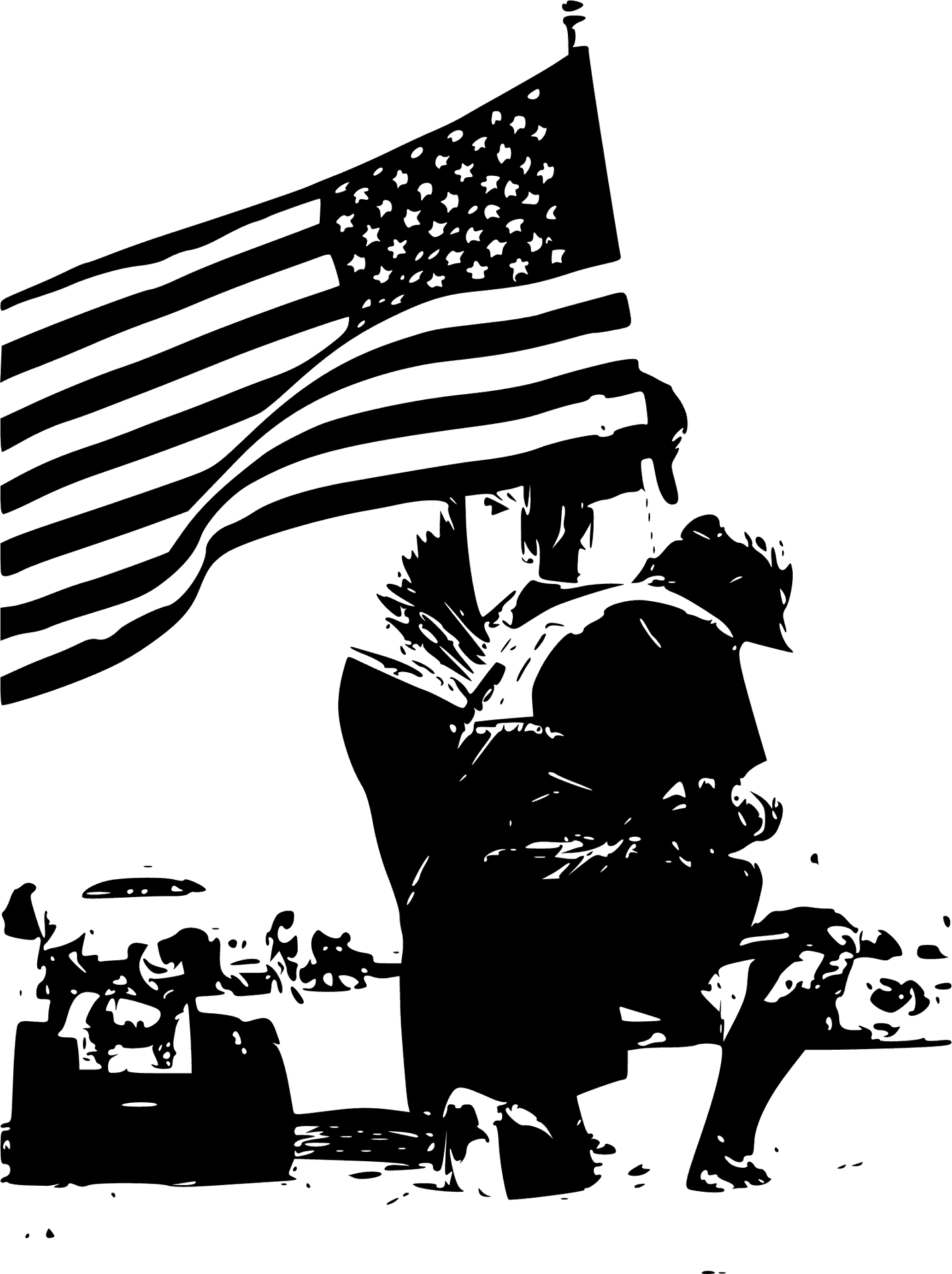 Memorial Day Tribute Silhouette PNG Image