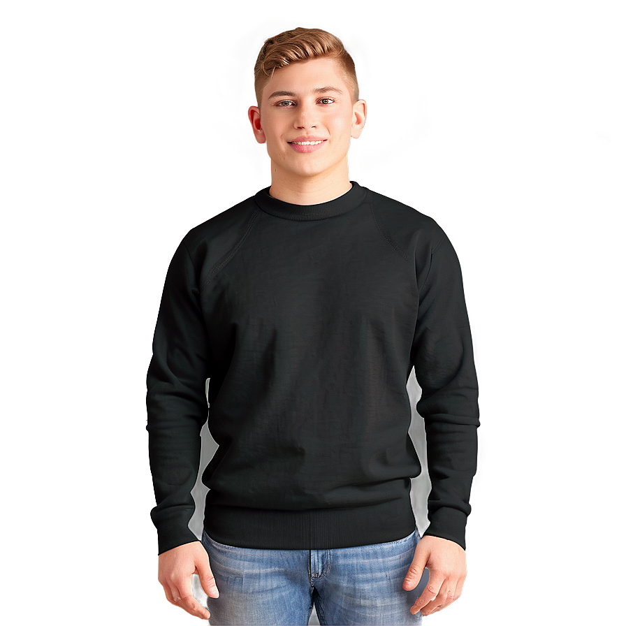 Men's Black Sweater Png 06132024 PNG Image