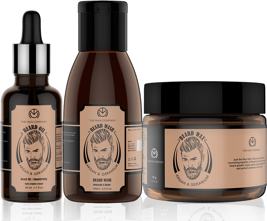 Mens Grooming Products Beard Care Set PNG Image