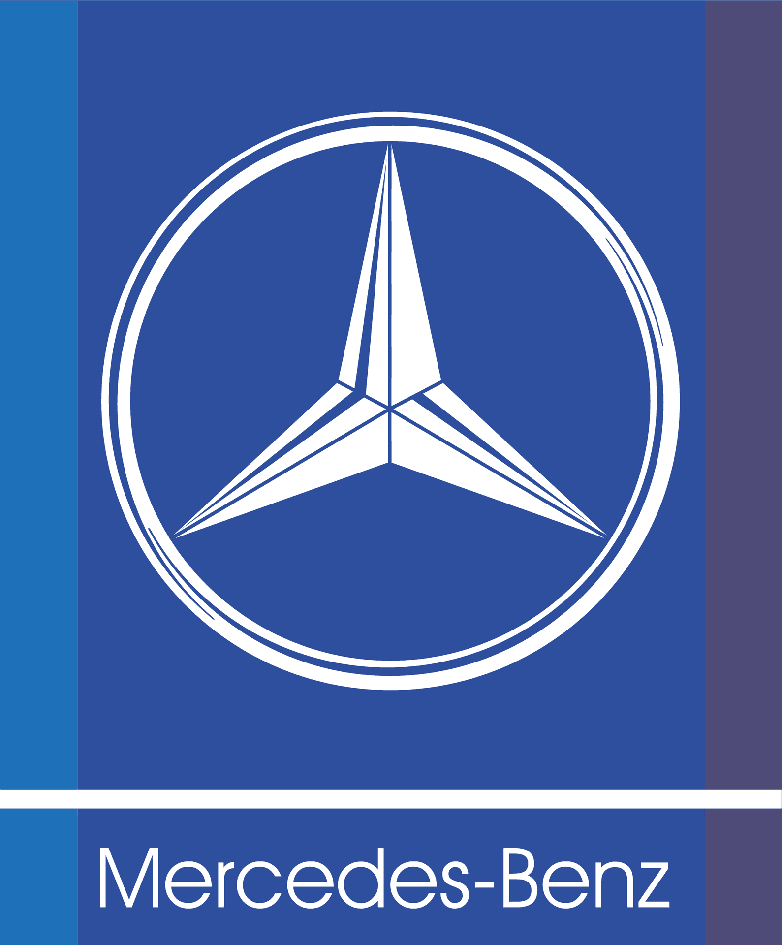 Mercedes Benz Logo Blue Background PNG Image