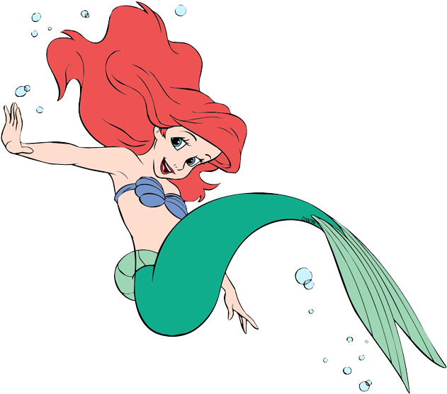 Mermaid Cartoon Swimming PNG Image