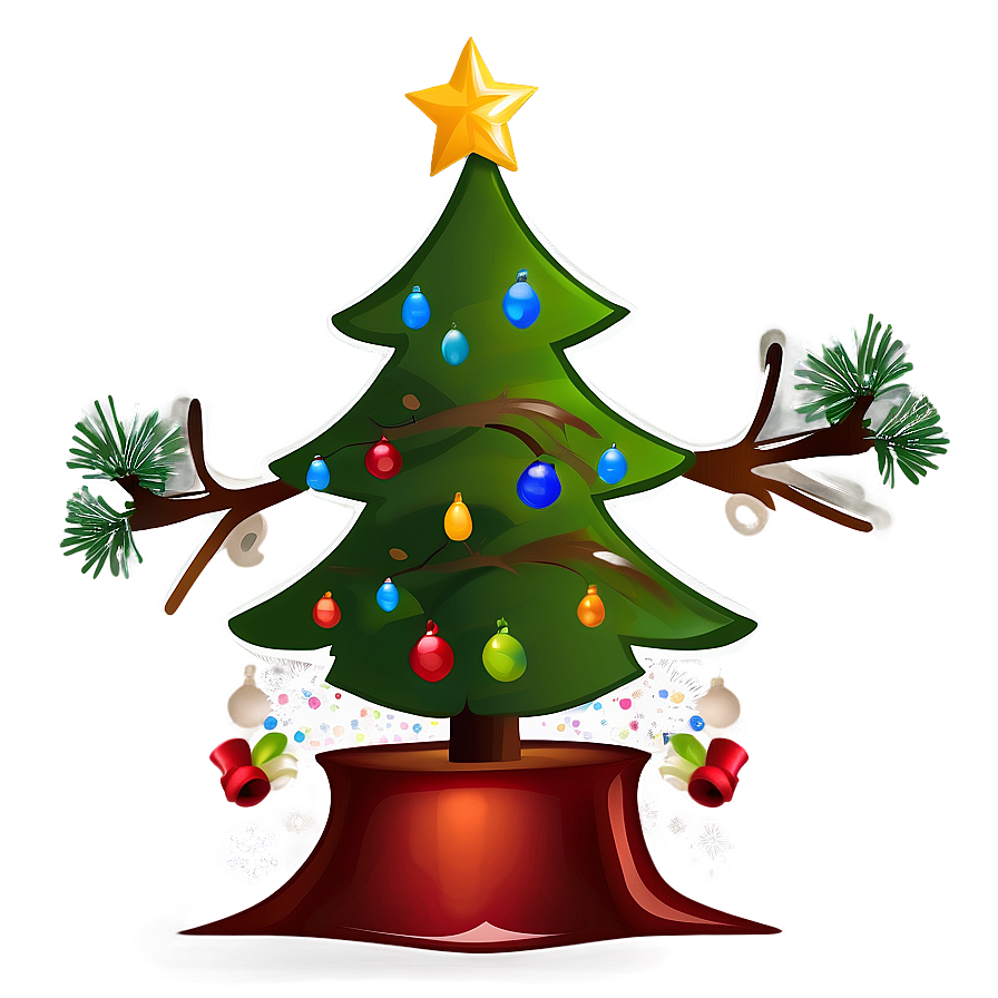 Merry Christmas Cartoon Tree Png Rhy PNG Image