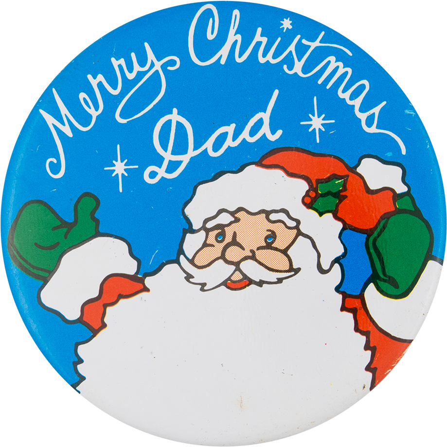 Merry Christmas Dad Santa Badge PNG Image