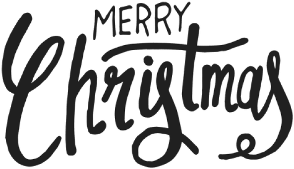 Merry Christmas Handwritten Text PNG Image