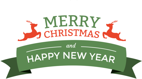 Merry Christmas Happy New Year Banner PNG Image