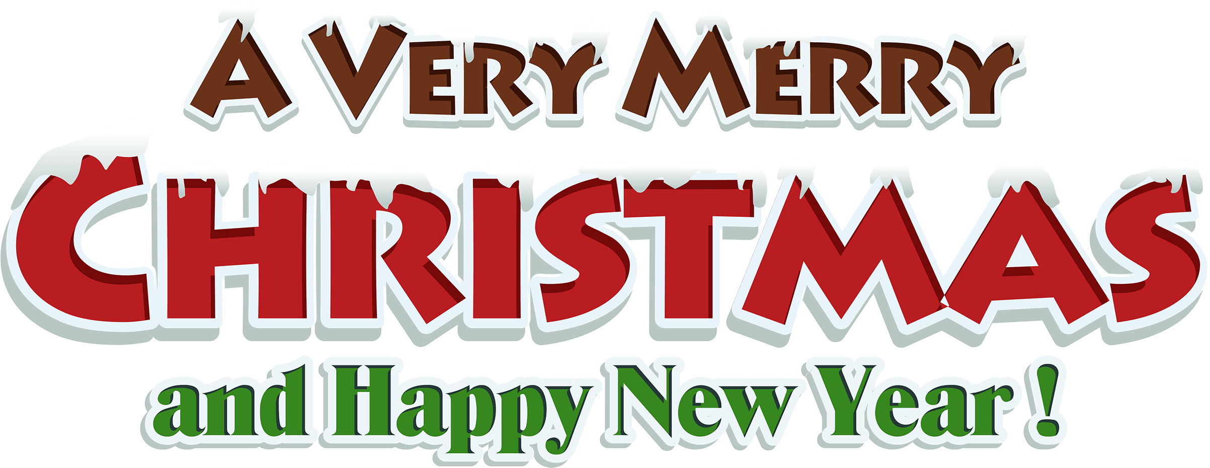 Merry Christmas Happy New Year Greeting PNG Image