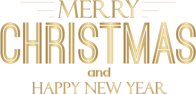 Merry Christmas Happy New Year Greeting PNG Image