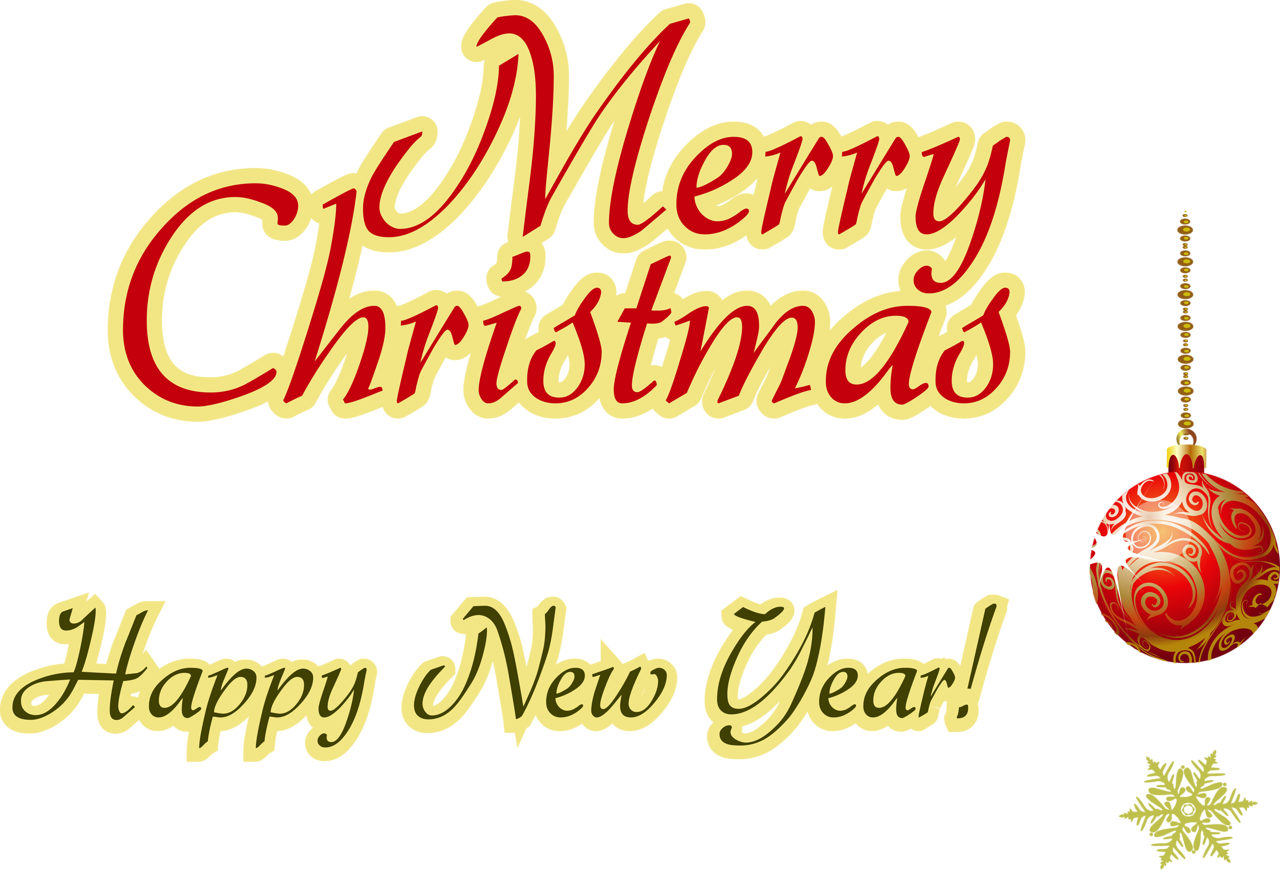 Merry Christmas Happy New Year Greeting PNG Image