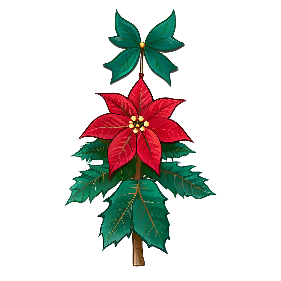 Merry Christmas Poinsettia Png 05032024 PNG Image