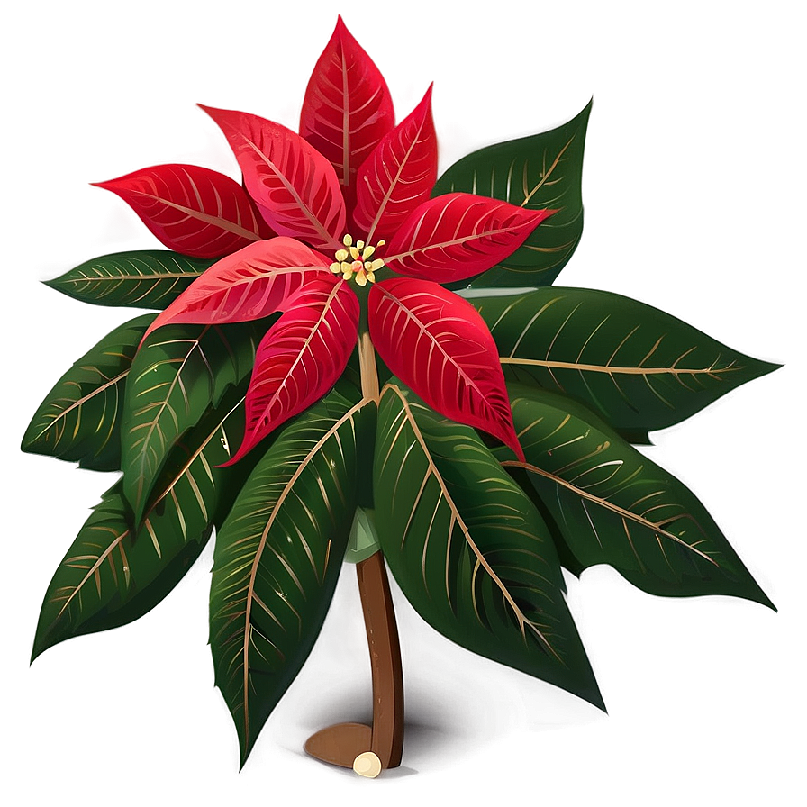 Merry Christmas Poinsettia Png 05032024 PNG Image