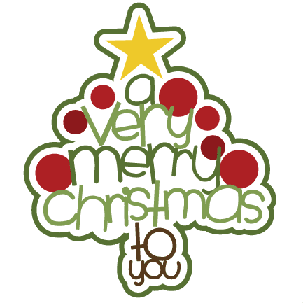 Merry Christmas Tree Clipart PNG Image