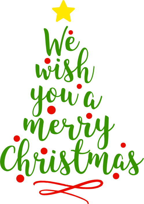 Merry Christmas Tree Greeting PNG Image