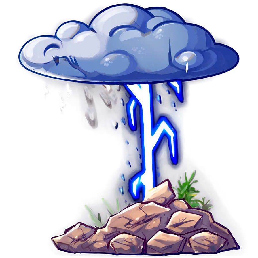 Mesa And Lightning Storm Png Squ PNG Image