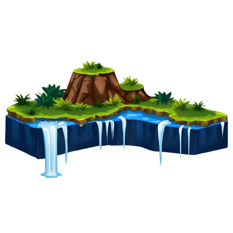 Mesa With Waterfall Png Qtq PNG Image