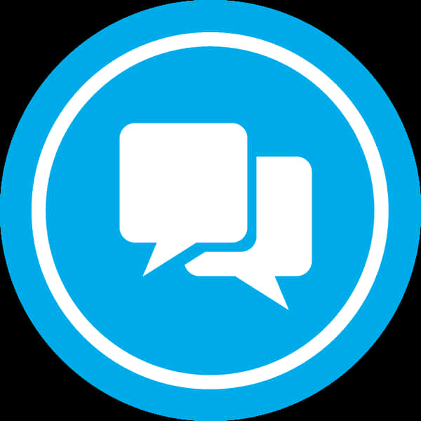 Messaging Icon Blue Circle PNG Image