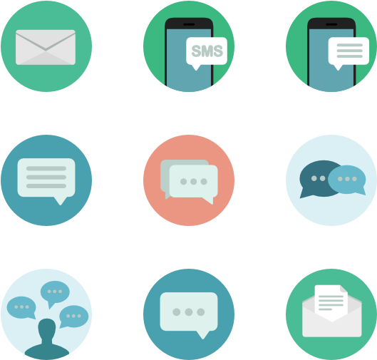 Messaging Icons Set PNG Image