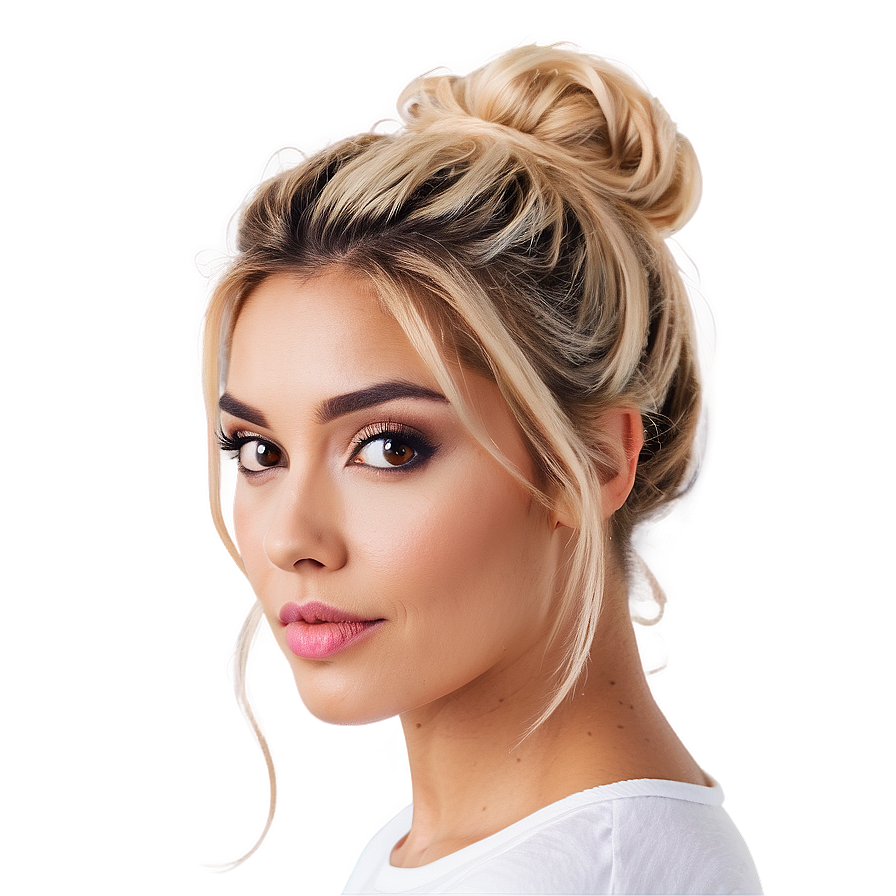 Messy Blonde Bun Png 58 PNG Image