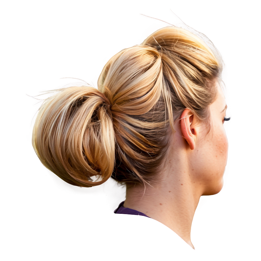 Messy Bun Blond Hair Png 06262024 PNG Image