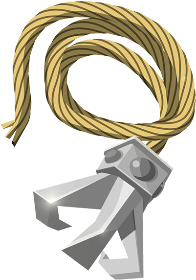 Metal Hookwith Yellow Rope PNG Image