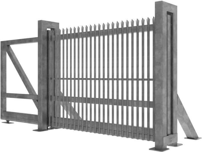 Metal Sliding Gate Design PNG Image