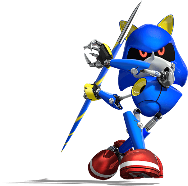 Metal Sonic Character Render PNG Image