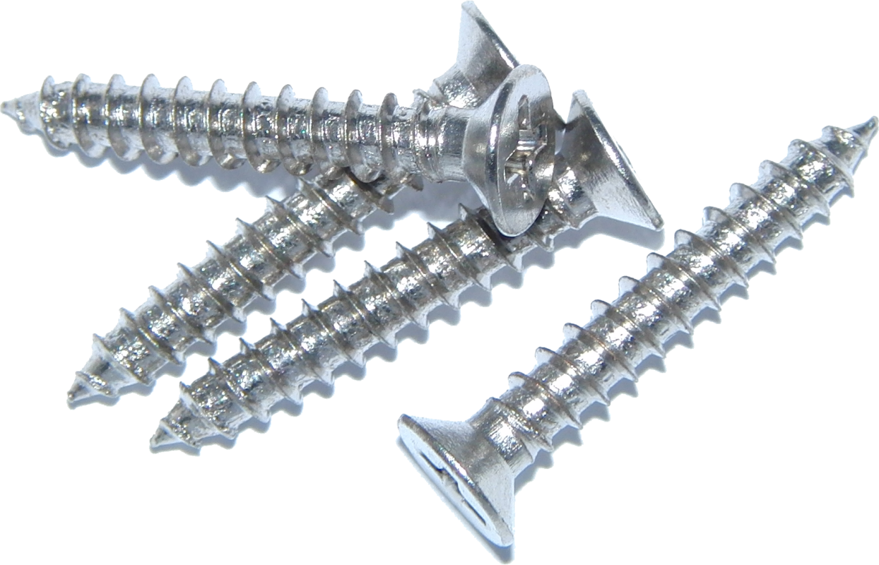 Metal Wood Screws Isolated PNG Image