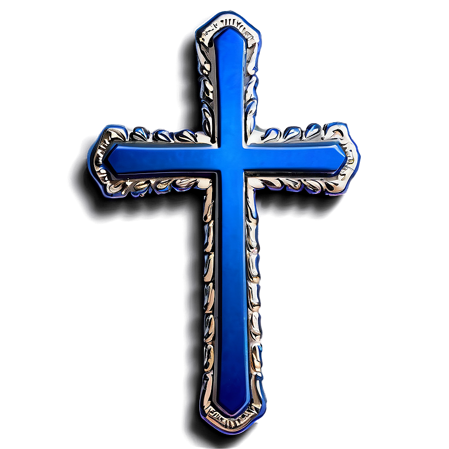 Metallic Blue Cross Shape Png 06292024 PNG Image