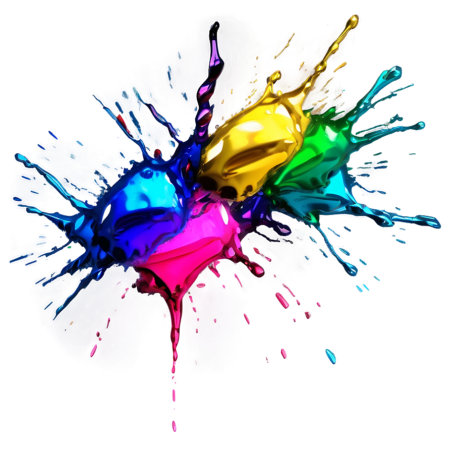 Metallic Color Splash Png Dls PNG Image