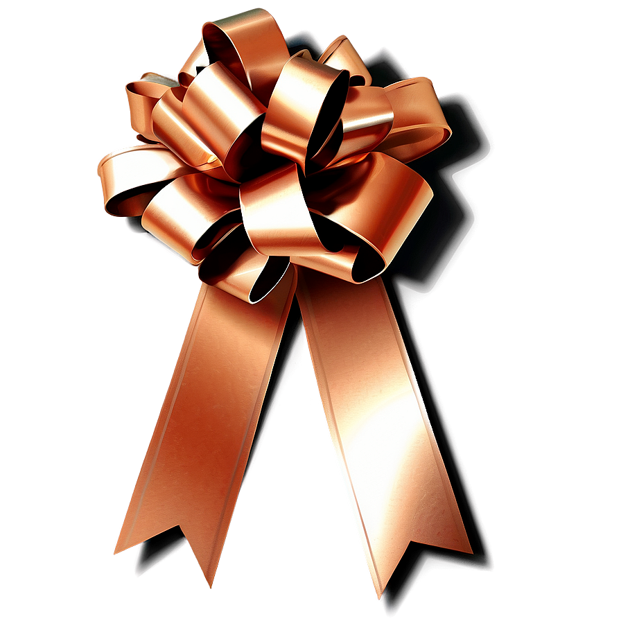 Metallic Copper Gift Bow Png Tuf89 PNG Image