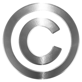 Metallic Copyright Symbol Icon PNG Image