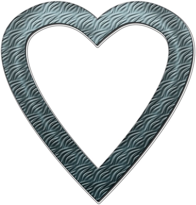 Metallic Heart Frame Texture PNG Image