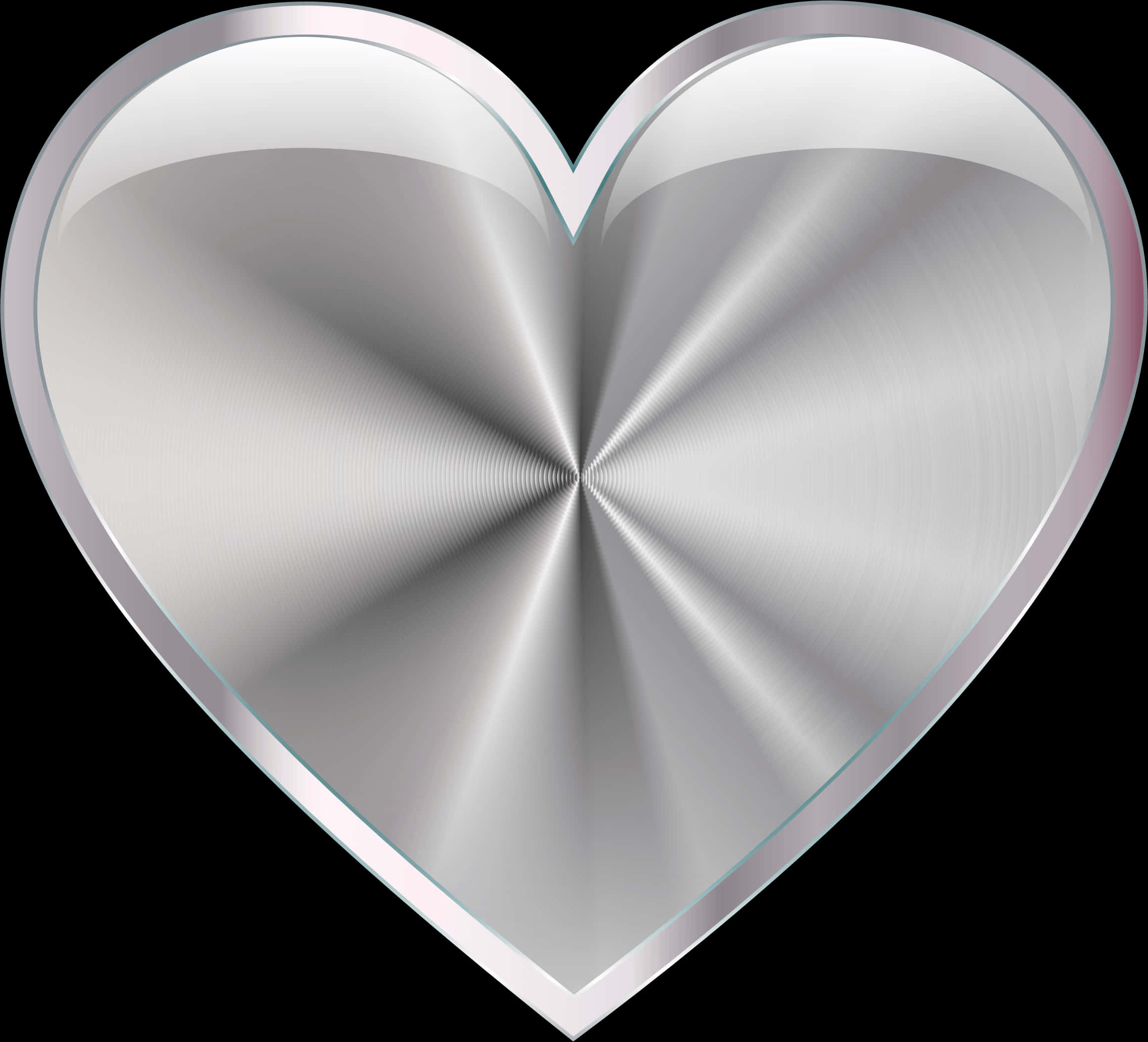 Metallic Heart Transparent Background PNG Image