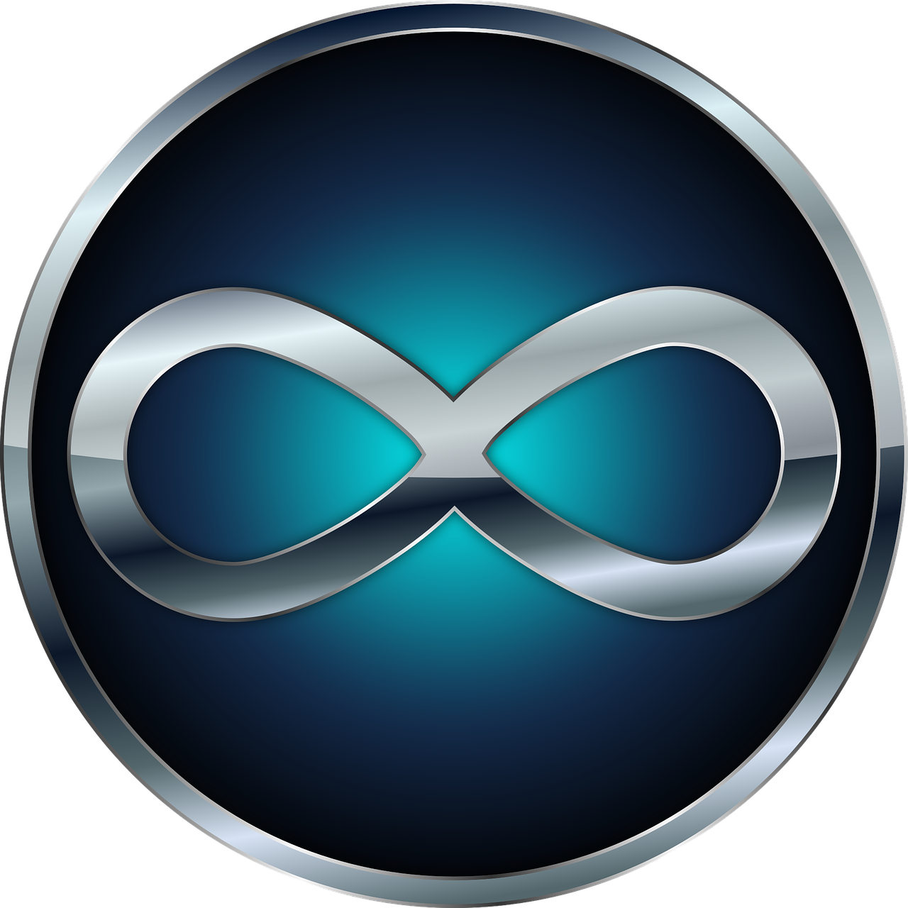 Metallic Infinity Symbol Design PNG Image